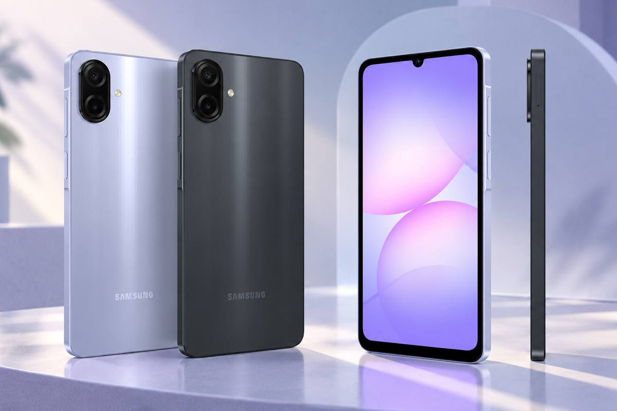Samsung Galaxy A07s warna Black dan Light Violet